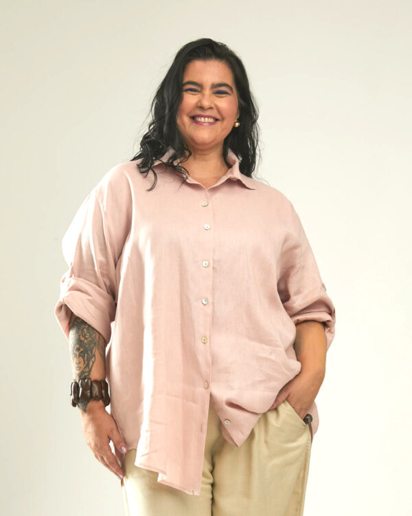 Camisa Ovesized Rosa Chá